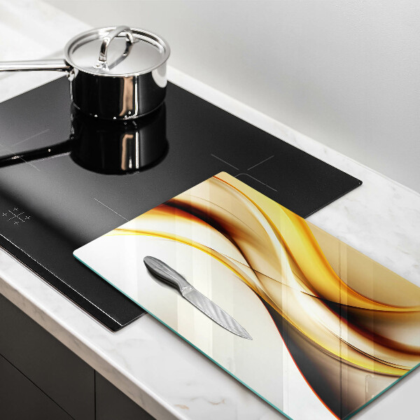 Glas Ceranfeldabdeckung Spritzschutz Abstrakte Rauchlinien