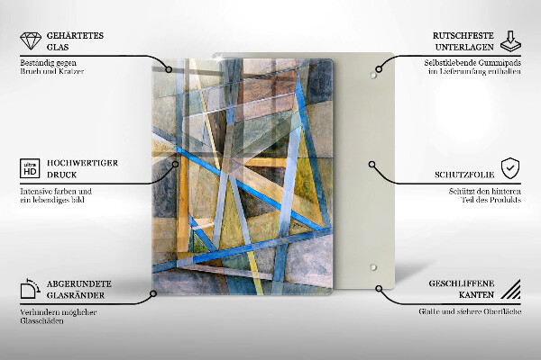 Glas Ceranfeldabdeckung Spritzschutz Abstrakte Rauchlinien
