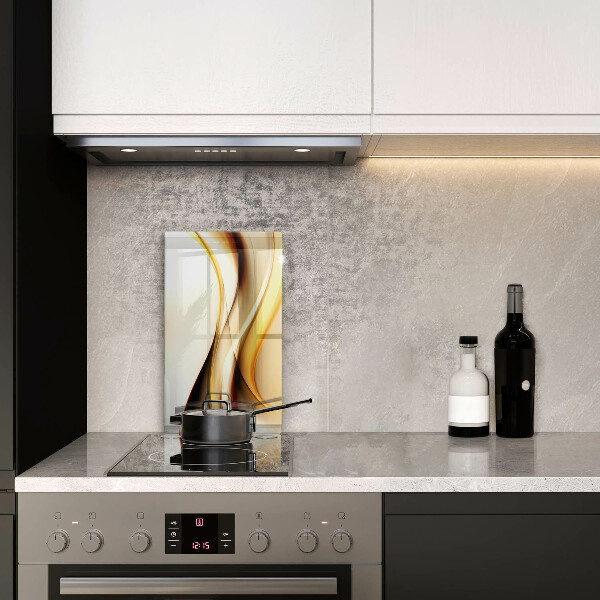 Glas Ceranfeldabdeckung Spritzschutz Abstrakte Rauchlinien
