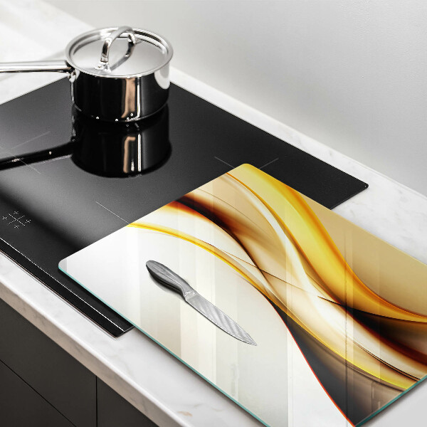 Glas Ceranfeldabdeckung Spritzschutz Abstrakte Rauchlinien