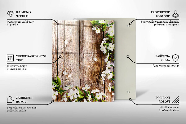 Glas Ceranfeldabdeckung Spritzschutz Sonnenblumen auf Brettern