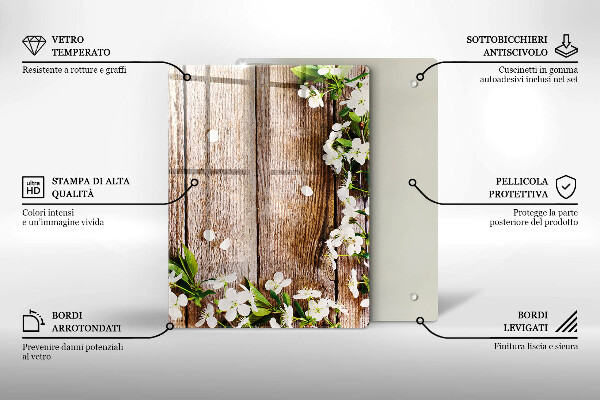 Glas Ceranfeldabdeckung Spritzschutz Sonnenblumen auf Brettern