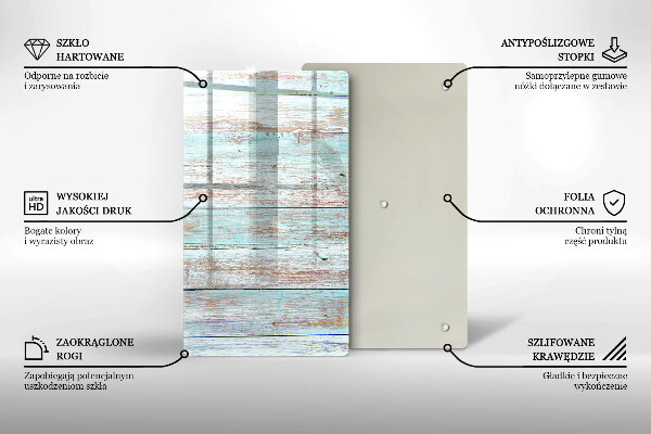Glas Ceranfeldabdeckung Spritzschutz Alte Vintage-Bretter