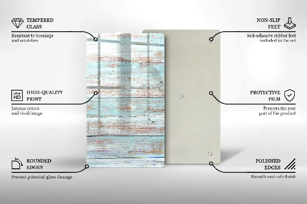 Glas Ceranfeldabdeckung Spritzschutz Alte Vintage-Bretter