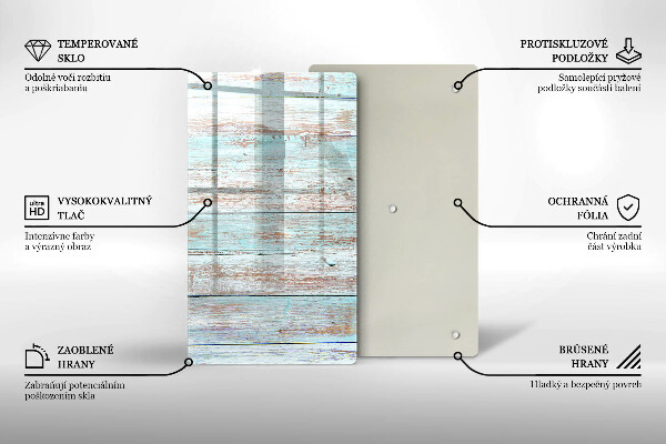 Glas Ceranfeldabdeckung Spritzschutz Alte Vintage-Bretter
