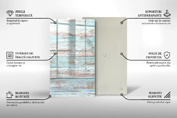 Glas Ceranfeldabdeckung Spritzschutz Alte Vintage-Bretter