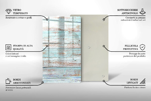 Glas Ceranfeldabdeckung Spritzschutz Alte Vintage-Bretter