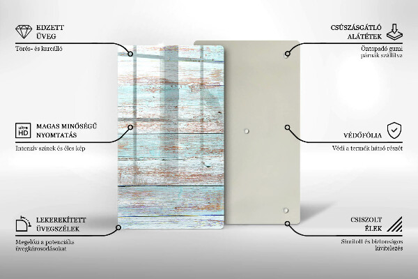 Glas Ceranfeldabdeckung Spritzschutz Alte Vintage-Bretter