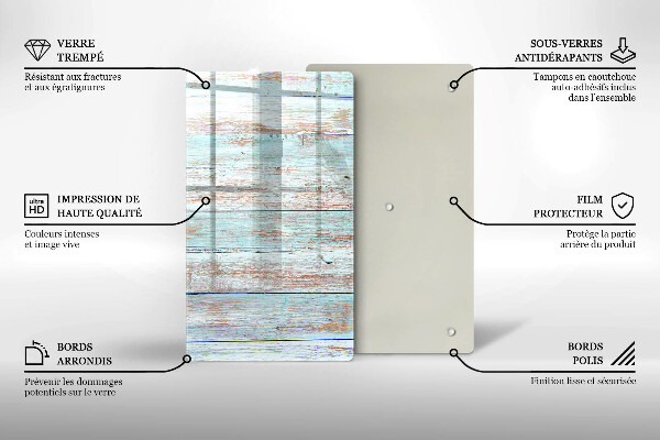 Glas Ceranfeldabdeckung Spritzschutz Alte Vintage-Bretter