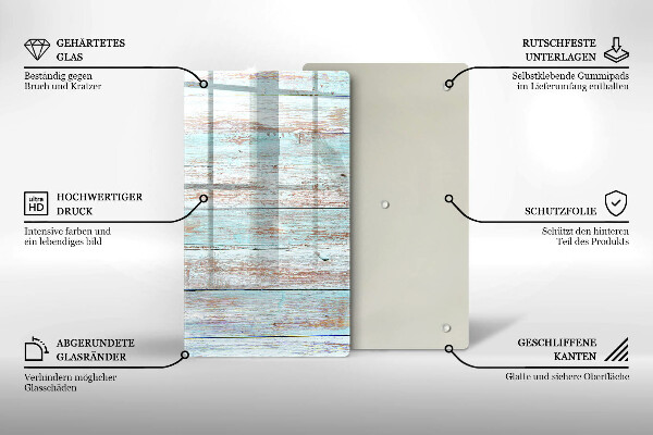 Glas Ceranfeldabdeckung Spritzschutz Alte Vintage-Bretter