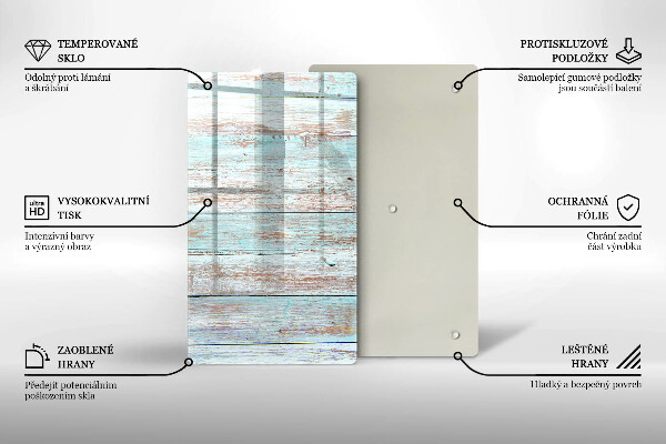 Glas Ceranfeldabdeckung Spritzschutz Alte Vintage-Bretter