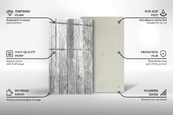 Glas Ceranfeldabdeckung Spritzschutz Alte Holzbretter