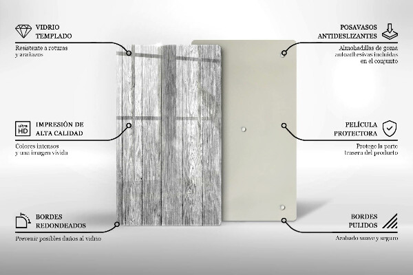 Glas Ceranfeldabdeckung Spritzschutz Alte Holzbretter