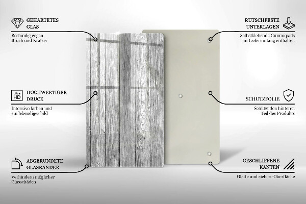 Glas Ceranfeldabdeckung Spritzschutz Alte Holzbretter