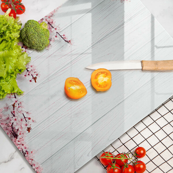 Glas Ceranfeldabdeckung Spritzschutz Blumen auf den Brettern