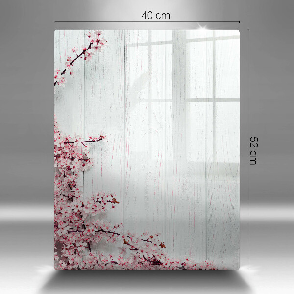 Glas Ceranfeldabdeckung Spritzschutz Blumen auf den Brettern