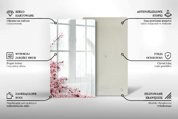 Glas Ceranfeldabdeckung Spritzschutz Blumen auf den Brettern