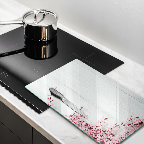 Glas Ceranfeldabdeckung Spritzschutz Blumen auf den Brettern