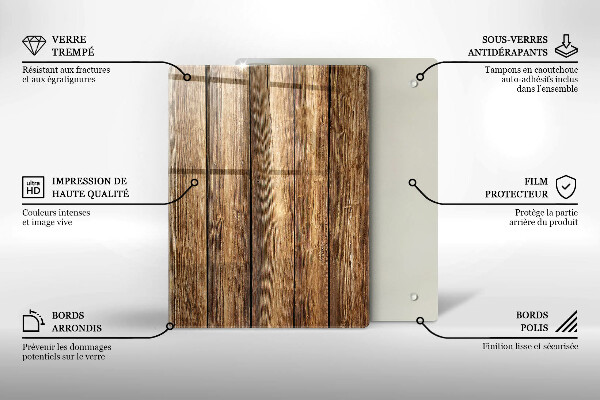 Glas Ceranfeldabdeckung Spritzschutz Blumen auf den Brettern