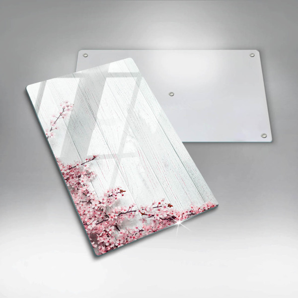 Glas Ceranfeldabdeckung Spritzschutz Blumen auf den Brettern