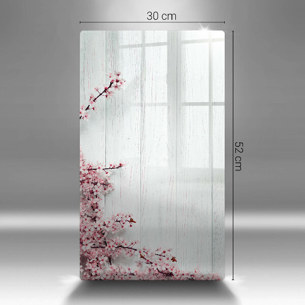 Glas Ceranfeldabdeckung Spritzschutz Blumen auf den Brettern