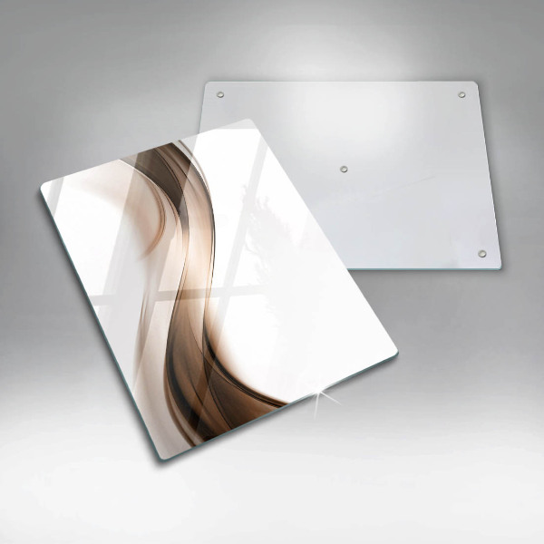 Glas Ceranfeldabdeckung Spritzschutz Abstrakte braune Linien