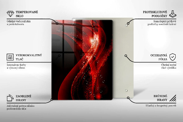 Glas Ceranfeldabdeckung Spritzschutz Abstrakte braune Linien