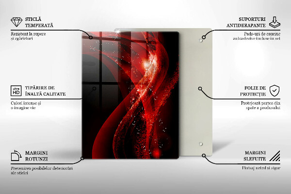 Glas Ceranfeldabdeckung Spritzschutz Abstrakte braune Linien