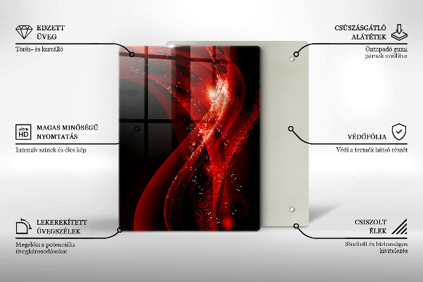 Glas Ceranfeldabdeckung Spritzschutz Abstrakte braune Linien