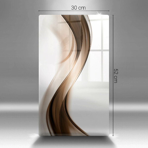 Glas Ceranfeldabdeckung Spritzschutz Abstrakte braune Linien
