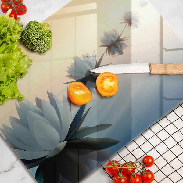 Glas Herdabdeckplatte Lilienblüten auf dem Wasser