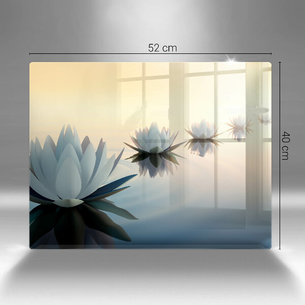 Glas Herdabdeckplatte Lilienblüten auf dem Wasser