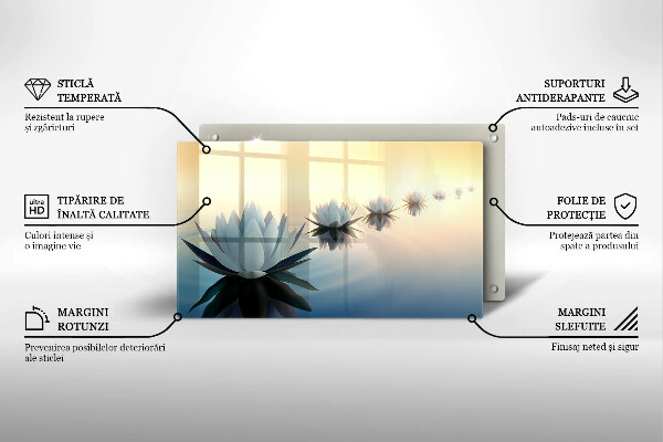 Glas Herdabdeckplatte Lilienblüten auf dem Wasser