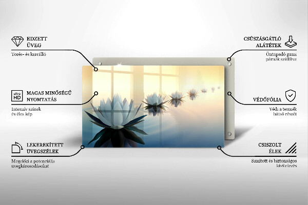 Glas Herdabdeckplatte Lilienblüten auf dem Wasser