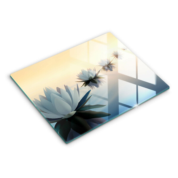 Glas Herdabdeckplatte Lilienblüten auf dem Wasser