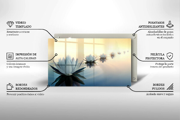 Glas Herdabdeckplatte Lilienblüten auf dem Wasser