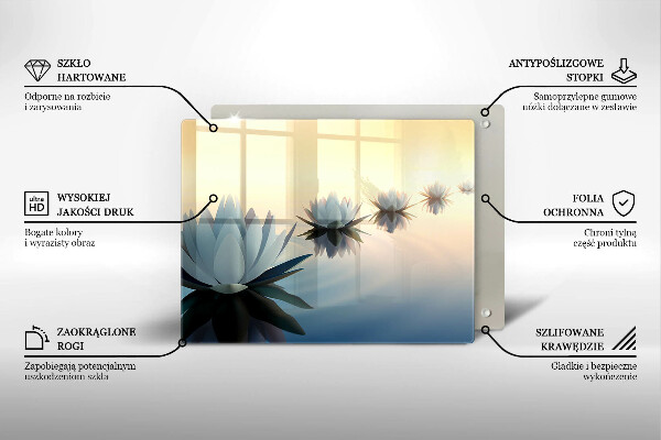 Glas Herdabdeckplatte Lilienblüten auf dem Wasser