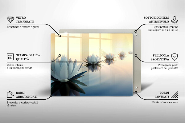 Glas Herdabdeckplatte Lilienblüten auf dem Wasser