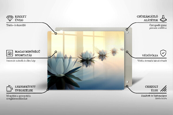 Glas Herdabdeckplatte Lilienblüten auf dem Wasser