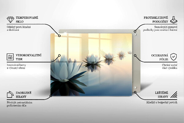 Glas Herdabdeckplatte Lilienblüten auf dem Wasser