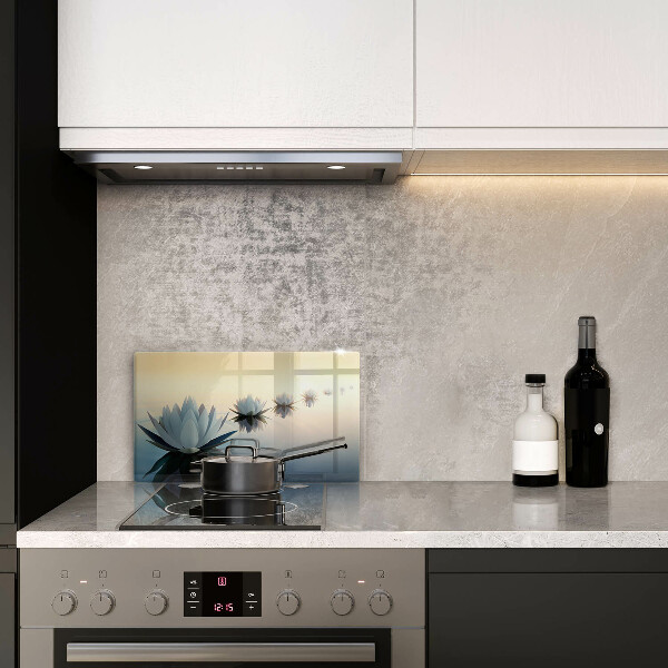 Glas Herdabdeckplatte Lilienblüten auf dem Wasser