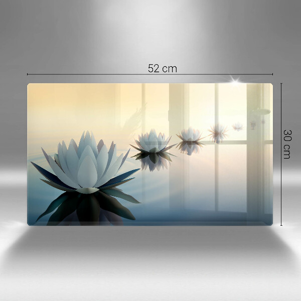 Glas Herdabdeckplatte Lilienblüten auf dem Wasser