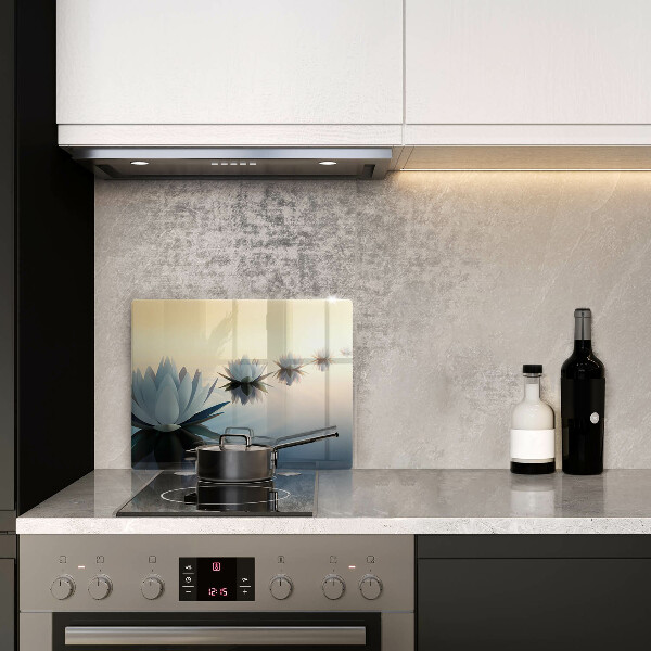 Glas Herdabdeckplatte Lilienblüten auf dem Wasser