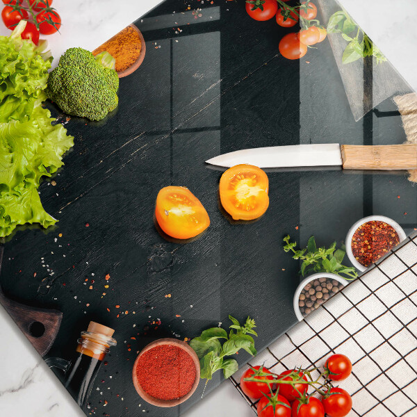 Glas Herdabdeckplatte Kirschtomaten