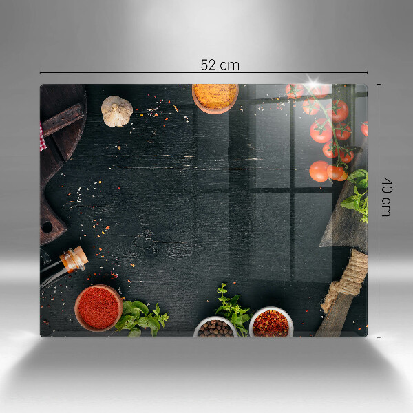 Glas Herdabdeckplatte Kirschtomaten