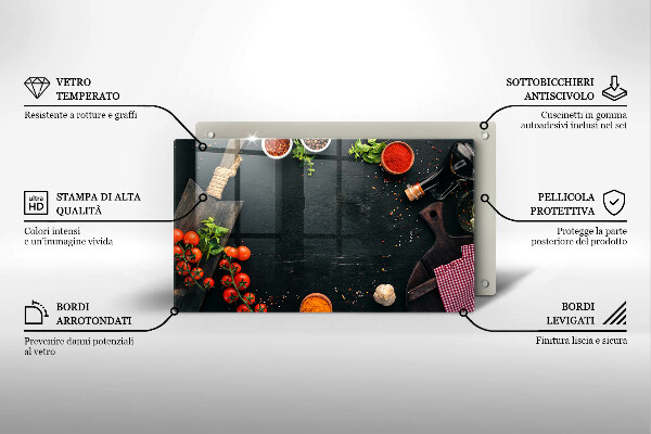 Glas Herdabdeckplatte Kirschtomaten