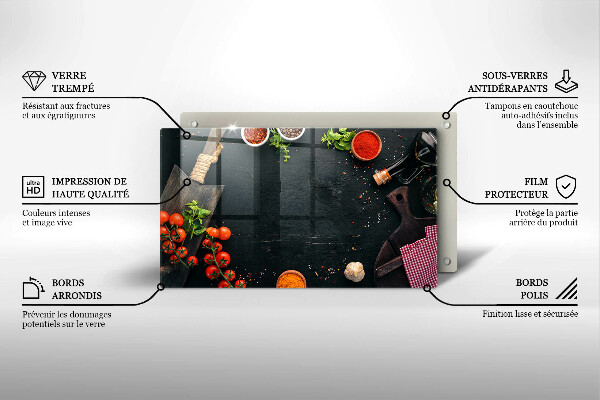 Glas Herdabdeckplatte Kirschtomaten