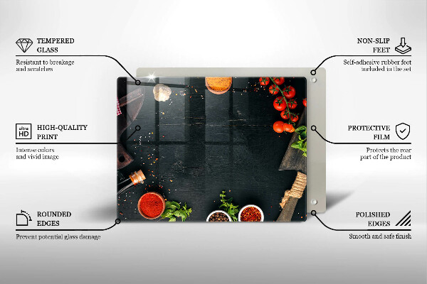 Glas Herdabdeckplatte Kirschtomaten