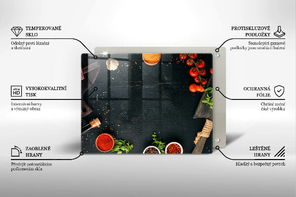 Glas Herdabdeckplatte Kirschtomaten