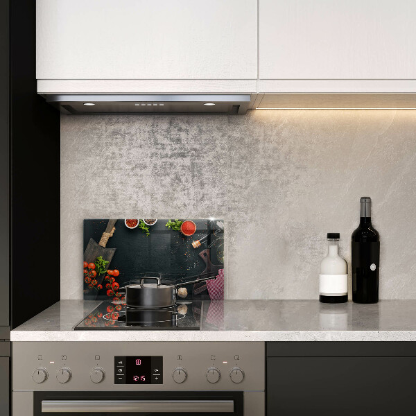 Glas Herdabdeckplatte Kirschtomaten